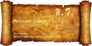 Mercsa Timur névjegykártya